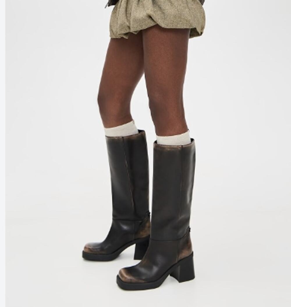 Coach Sculpted C Pull-On Tall Heel Boots Size 8